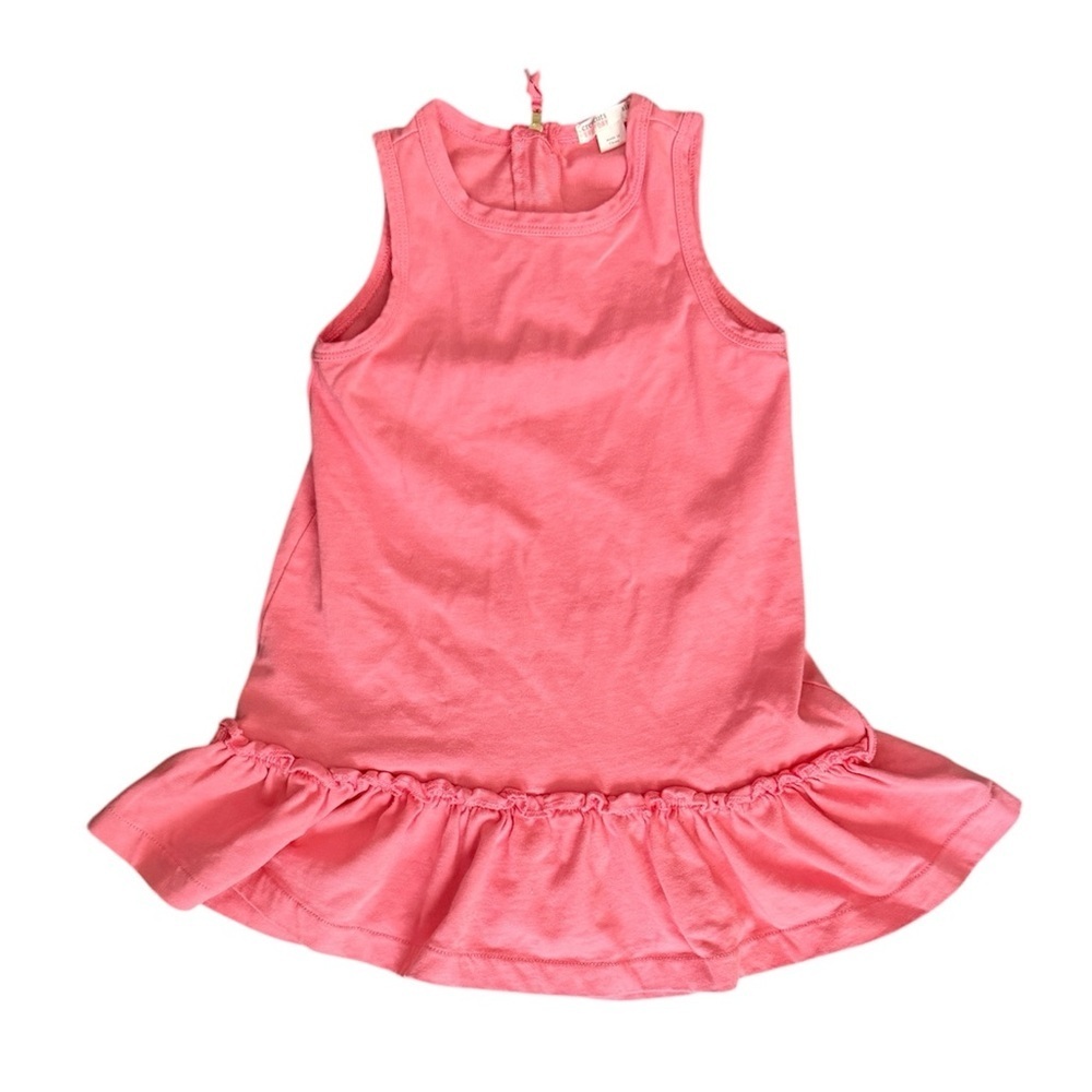 Crewcuts Kids Dress Pink Ruffle Cotton Sleeveless